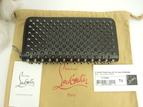 クリスチャンルブタン ロングウォレット シルバースタッズ レザー黒 長財布 パネトーネ 新品@