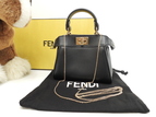 フェンディ ピーカブー ナノ スムースレザー黒 ポシェット クロスボディバッグ 未使用@