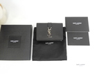 サンローラン コンパクトウォレット YSL レザー黒 3折Wホック財布 美品@