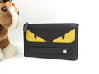 フェンディ クラッチウォレットバッグ モンスター セレリアレザー黒 セカンドバッグ 極美品@