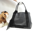 バレンシアガ ネイビーカバS フルレザー 黒 ハンドバッグ トートバッグ@