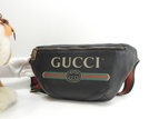 グッチ クロスボディバッグ GGロゴプリント レザー黒 斜掛ショルダーバッグ@