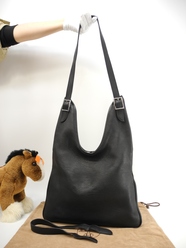 エルメス マサイPM シープスキン 黒 セミショルダーバッグ 美品@□C