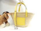 ロエベ バスケット カゴバッグ中 ナチュラル黄革 ハンドバッグ中 トートバッグ 未使用@412048