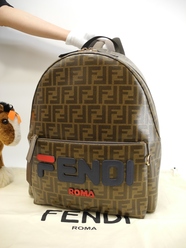 フェンディ バックパック大 FILAコラボ ズッカ茶 リュックサックバッグ美品@