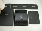 サンローラン コンパクトウォレット YSL レザー紺 3つ折Wホック財布 新品@
