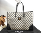 セリーヌ ホリゾンタルカバトートバッグ大 トリオンフ 黒白 極美品@S-GM-4250