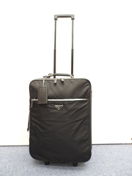 プラダ キャリーバッグ テスート/サフィアーノ 黒 二輪旅行用トロリーバッグ@