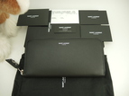 サンローラン ロングウォレット YSL レザー黒 ラウンドジップ長財布 新品@