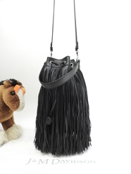 J&Mdavidson カーニバル フ リンジ レザー黒 ポシェット 2wa yハンドバッグ 極美品@TBA