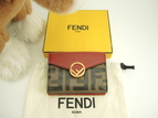 フェンディ ミニウォレット エフイズフェンディ FFレザー赤 マイクロ3折財布 美品@