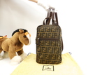 フェンディ バックパック ヴィンテージ ズッカ黒茶 リュックサックバッグ 美品@