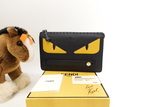 フェンディ クラッチバッグ モンスター セレリアレザー黒 セカンドバッグ 美品@