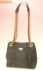 プラダ ショルダーバッグ ナイロン 紺系@