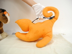 ロエベ ハンドバッグ 猫 ナイロン橙 ゴールド金具 限定ポーチ キャット 極美品@