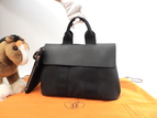 エルメス ヴァルパライソPM コットン/レザー 黒 トートバッグ ハンドバッグ 美品@