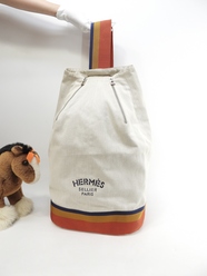エルメス キャバリエ コットン 白 ワンショルダーバッグ ボディバッグ 美品 9@
