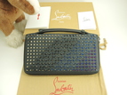 クリスチャンルブタン ロングウォレットXL レザー青 メンズ ジップ長財布 グリップ付@