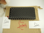 クリスチャンルブタン ロングウォレット パネトーネスタッズ レザー黒 ジップ長財布 未使用@