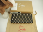 クリスチャンルブタン ラウンドジップ長財布 スタッズ レザー黒 ロングウォレット 新品@