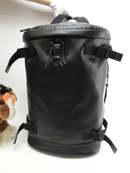 サンローラン バックパック ナイロンコーティング革 黒 リュックサックバッグ 美品@