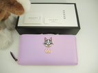 グッチ ロングウォレット 限定犬 レザー/ピンク GG ラウンドジップ長財布 新品@
