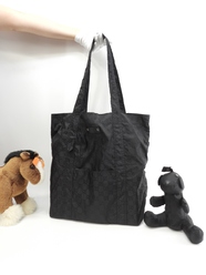 グッチ トートバッグ エコバッグ クマ付ナイロン黒 ショルダーバッグ 極美品@