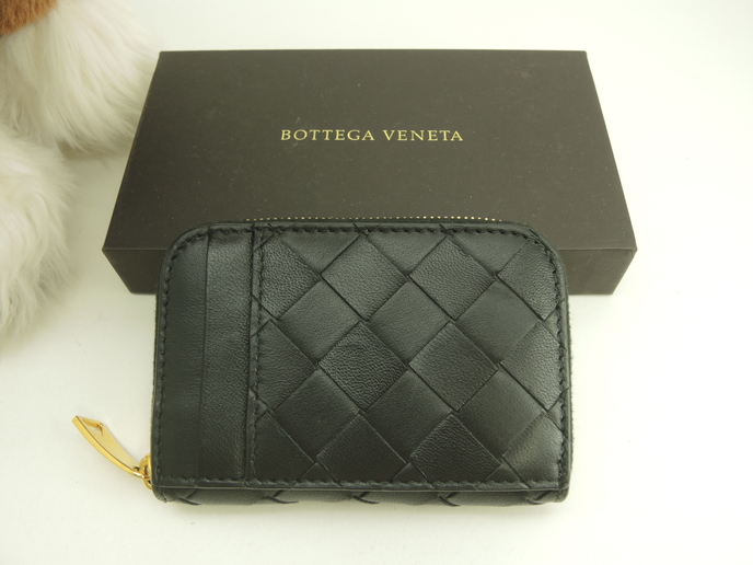 【美品】ボッテガヴェネタ コインケース 小銭入れ ブラック イントレチャート BOTTEGA VENETA ボッテガヴェネタ 小銭入れ カーフレザー