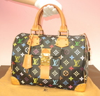 ルイヴィトン スピーディ30 M92642 モノグラムマルチカラー黒 ハンドバッグ@SP0014