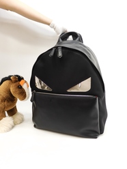 フェンディ バックパック モンスター ナイロン黒 メンズリュックサック 美品@