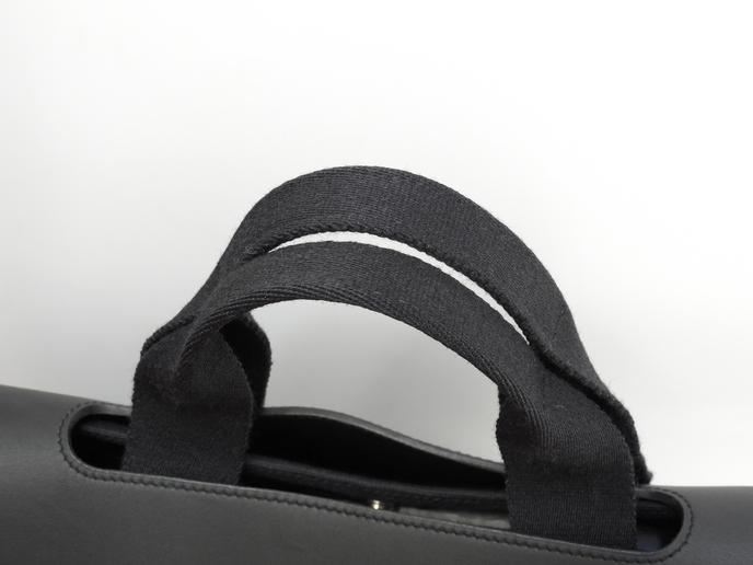 エルメス ヴァルパライソMM コットン/レザー 黒 ハンドバッグ