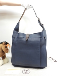 エルメス マルワリGM トリヨンクレマンス 濃青 ホーボーバッグ メンズセミショルダー 美品@□N