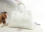 エルメス ガーデンパーティーPM ネゴンダレザー白 トートバッグ ショルダーバッグ 極美品@T