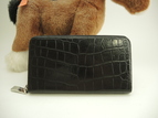 ペレモルビダ ロングウォレット クロコダイル 黒 ラウンドジップ長財布 レア美品@