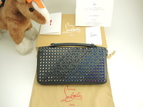 クリスチャンルブタン ロングウォレットXL レザー青 メンズ ジップ長財布@