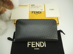 フェンディ ロングウォレット FF レザー黒 ラウンドジップ長財布 新品@