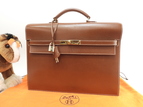 エルメス ケリーデペッシュ38 リセ/コニャック ゴールド金具 ブリーフケース@□F