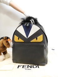 フェンディ バックパック モンスター セレリア/クロコ灰黒 メンズ 新品同様@
