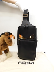 フェンディ ボディバッグ モンスター ナイロン黒 ベルトバッグ 新品同様@