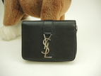 サンローラン スモールジップウォレット YSL レザー黒 コンパクト財布 美品@